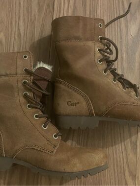 Caterpillar Women's Brown Suede Lace-Up Ankle Boots